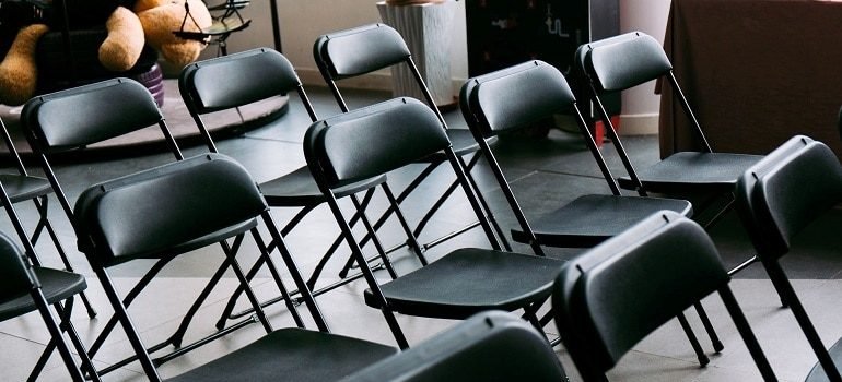 Folding chairs for addiction meeting.