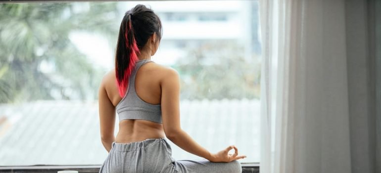 .girl doing yoga is part of heroin rehab Forida