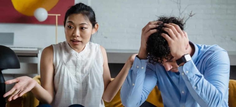 A Couple Sitting while Arguing about Fentanyl Mixed with Xylazine