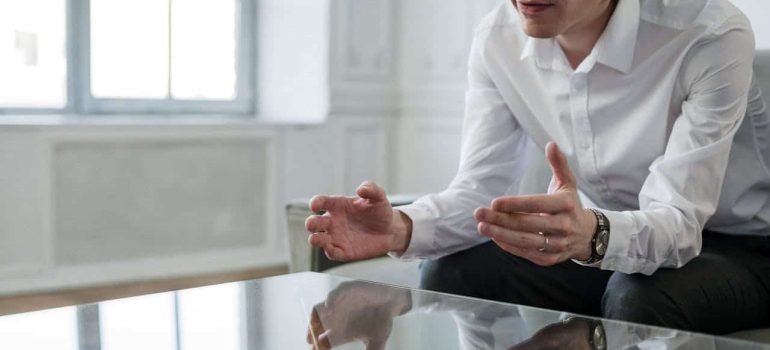 Man in white shirt talking about wet brain