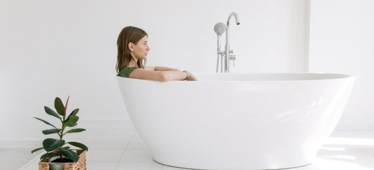 woman in a bathtub